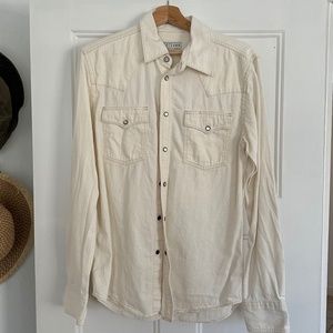 Tecovas Men's White Denim Pearl Snap